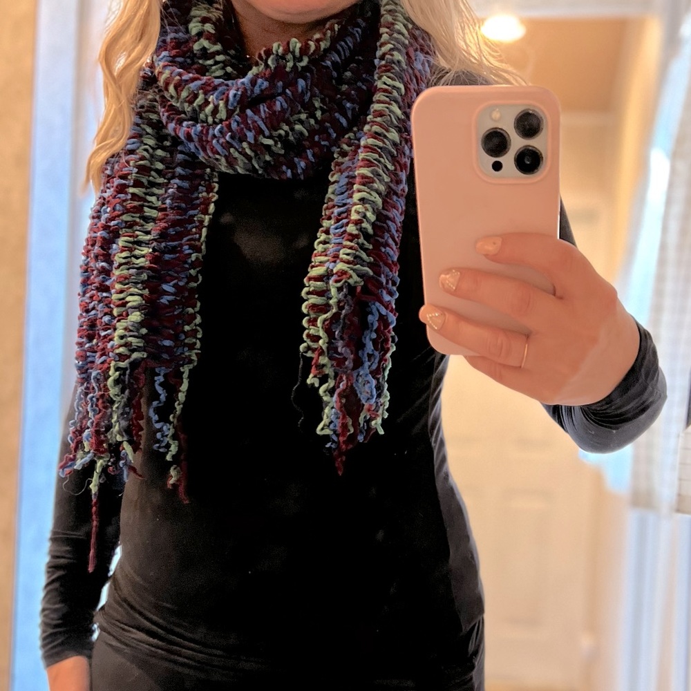 Maroon, Blue and Green Very Soft Scarf.